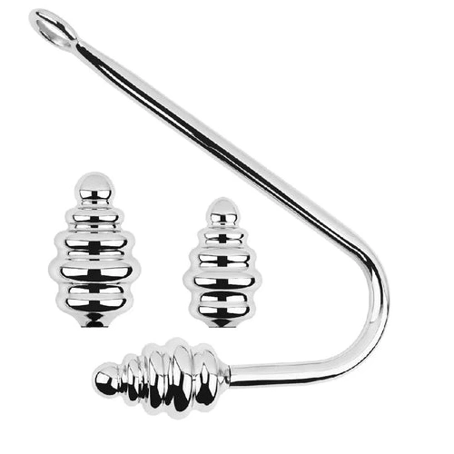Anal Hooks Set 8826 Ribbed Anal Screw-in Hook GreatBenefit 0909